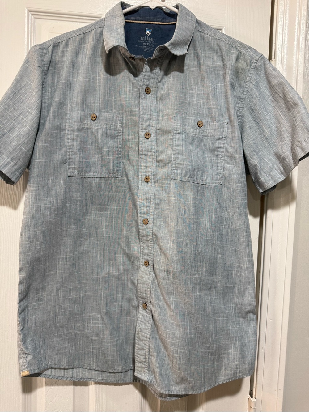 Kuhl Men's Light Blue Short Sleeve Button-Down Shirt